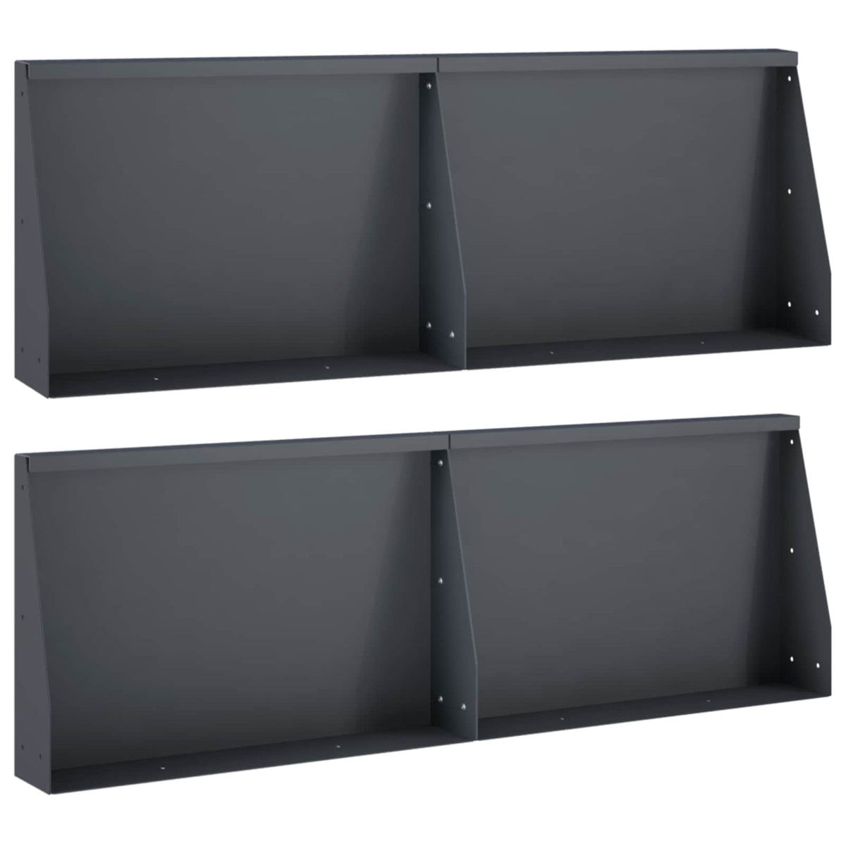 Stödvägg 4 st 60 x 12 x 50 cm Stål Antracit