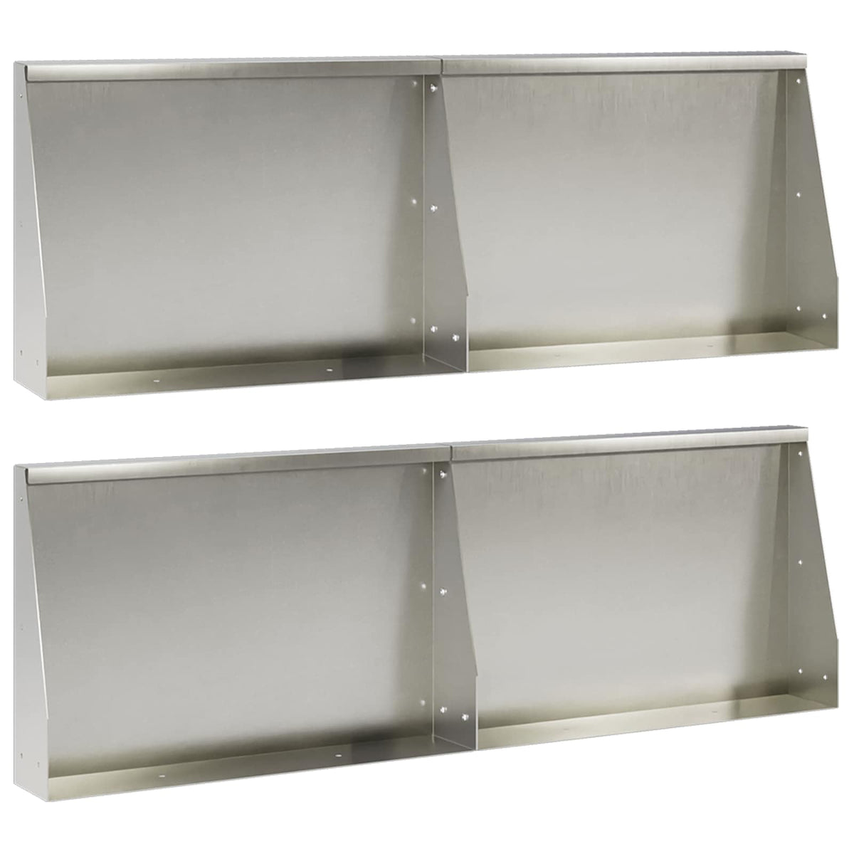 Stödvägg 4 st 60 x 12 x 50 cm Rostfritt stål Silver