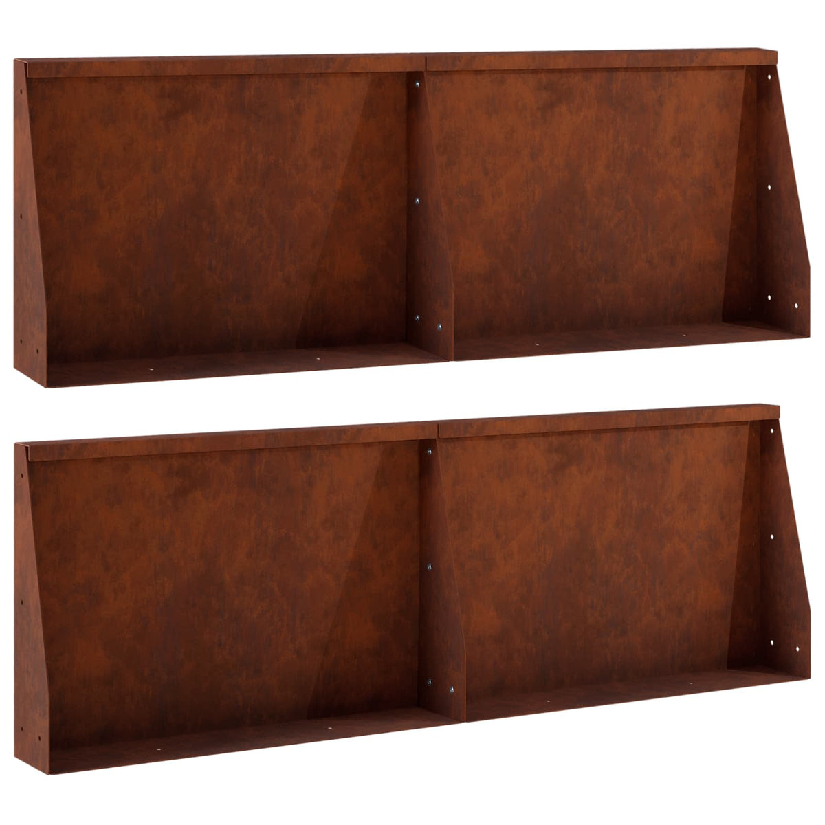 Stödvägg 4 st 60 x 12 x 50 cm Väderbeständig stål Rostig