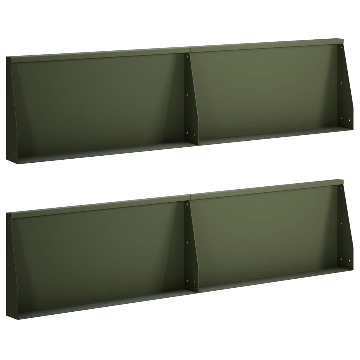Stödvägg 4 st 80 x 12 x 30 cm Stål Olivgrön