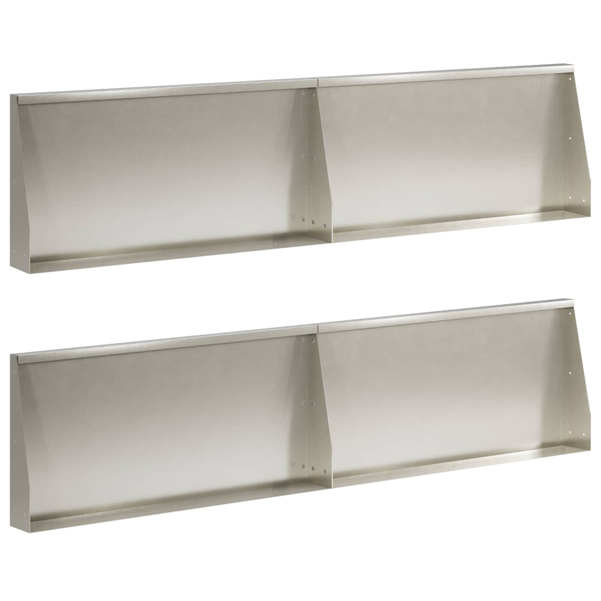 Stödvägg 4 st 80 x 12 x 30 cm Rostfritt stål Silver