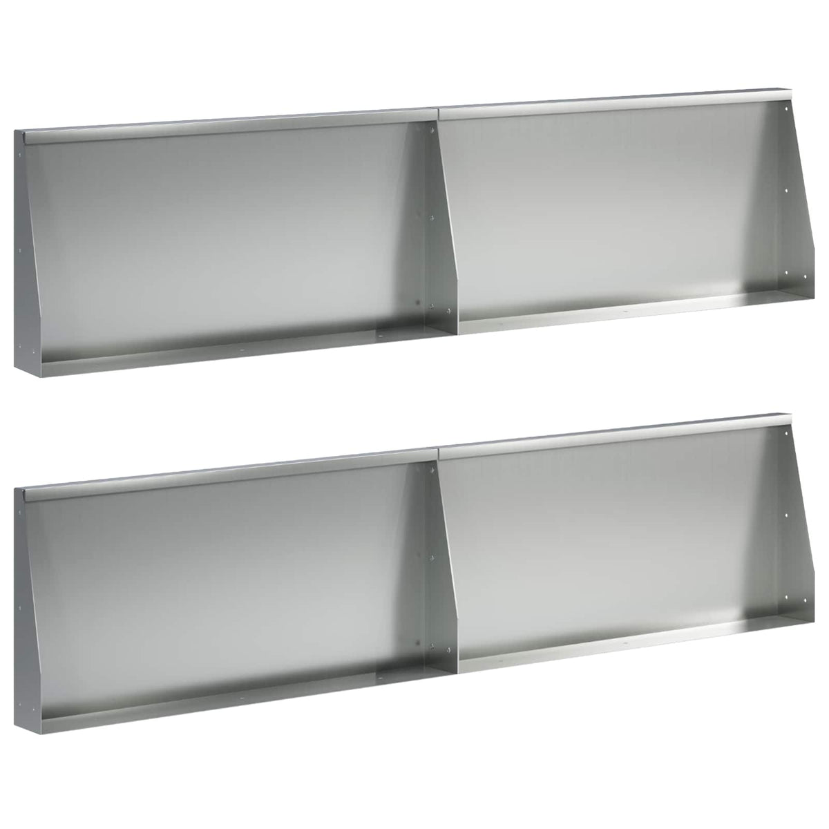 Stödvägg 4 st 80 x 12 x 50 cm Galvaniserat stål Silver