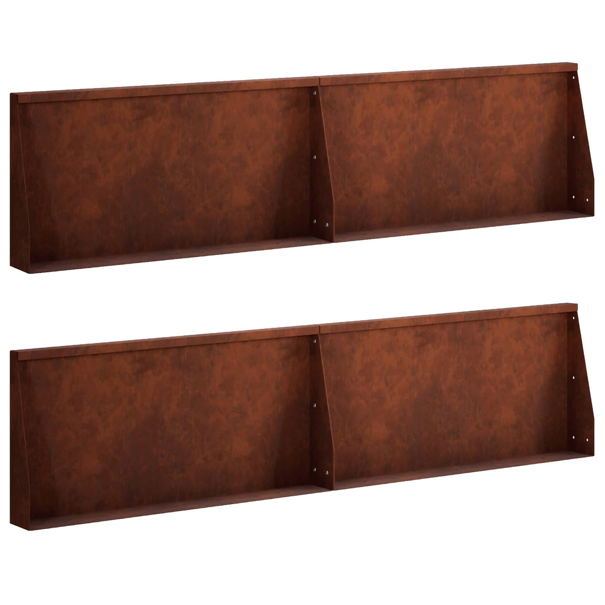 Stödvägg 4 st 80 x 12 x 50 cm Väderbeständig stål Rostig