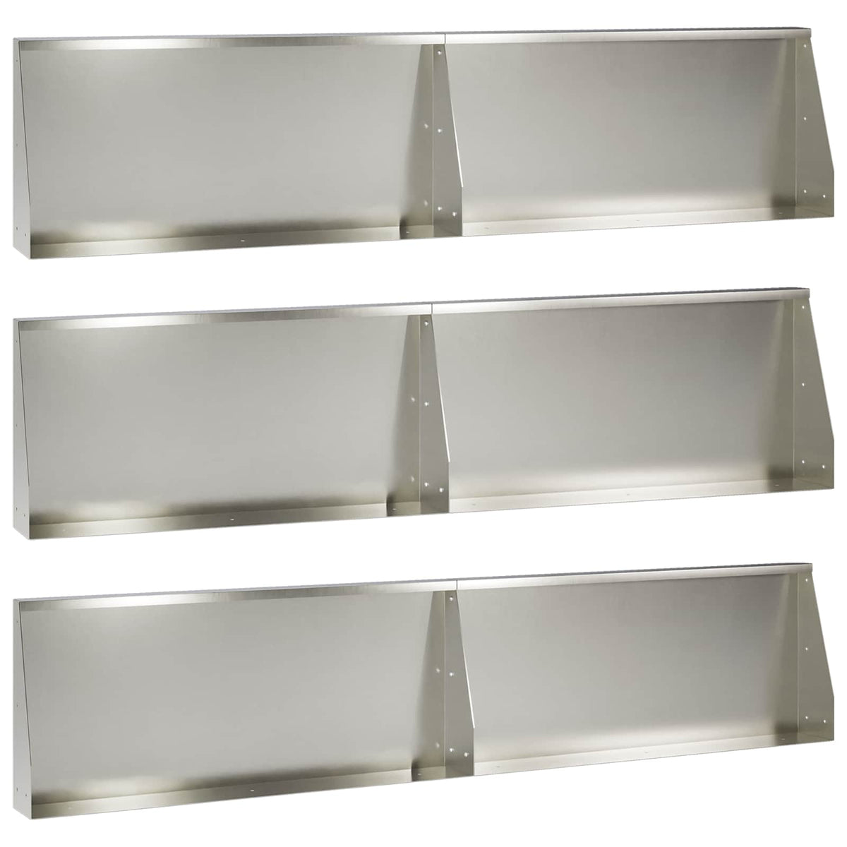 Stödvägg 6 st 100 x 12 x 40 cm Rostfritt stål Silver