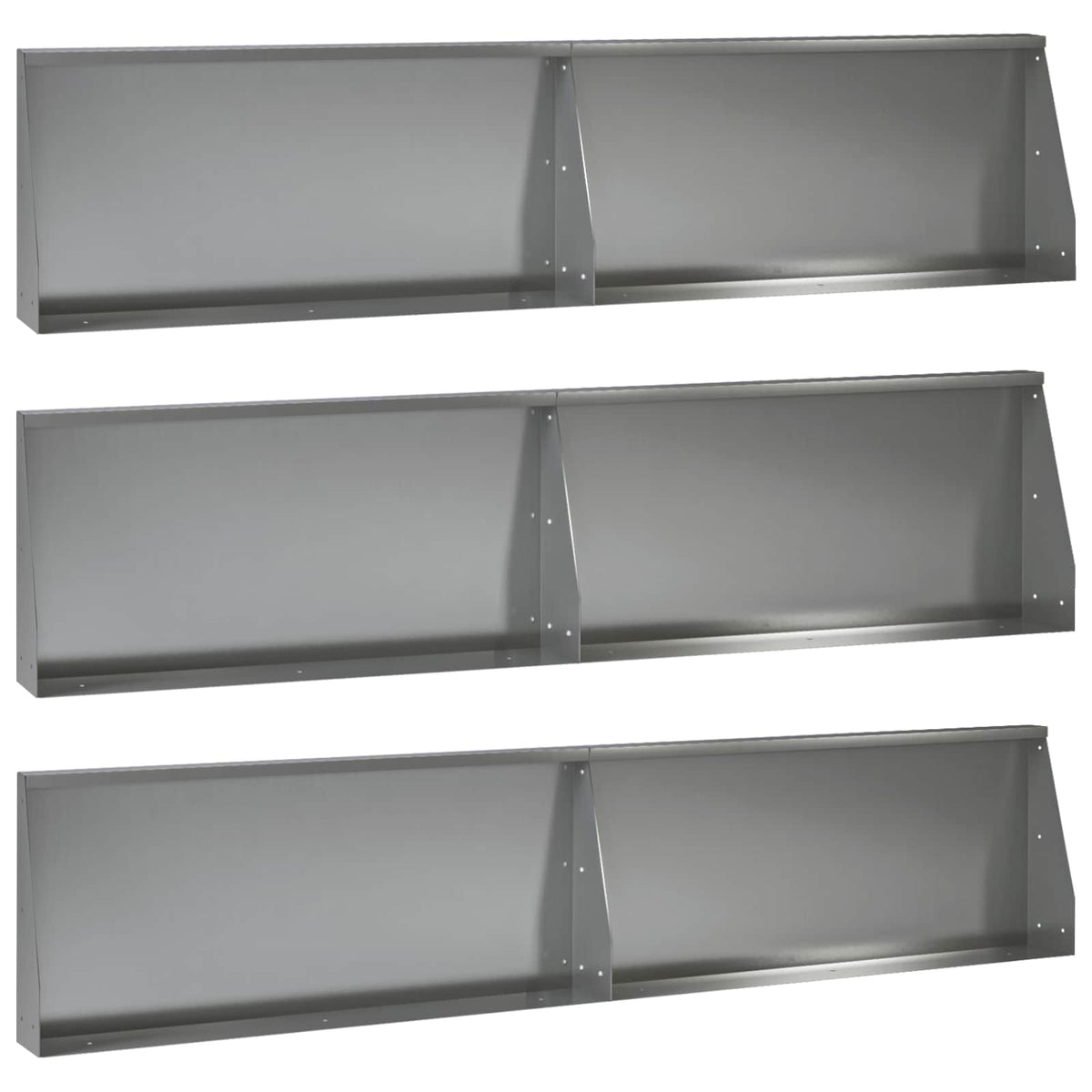 Stödvägg 6 st 100 x 12 x 40 cm Galvaniserat stål Silver