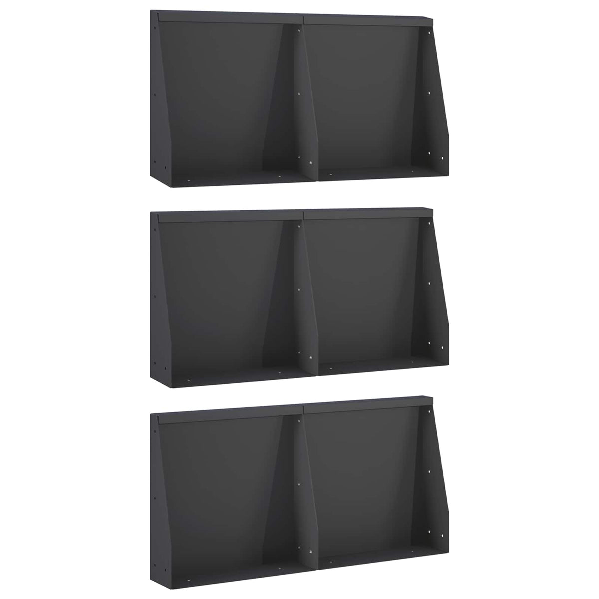 Stödvägg 6 st 40 x 12 x 30 cm Stål Svart