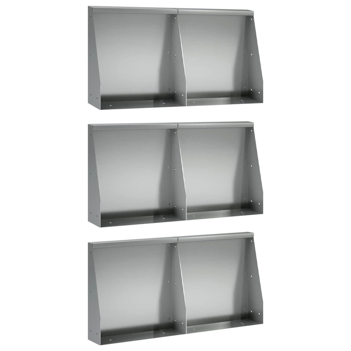 Stödvägg 6 st 40 x 12 x 30 cm Galvaniserat stål Silver