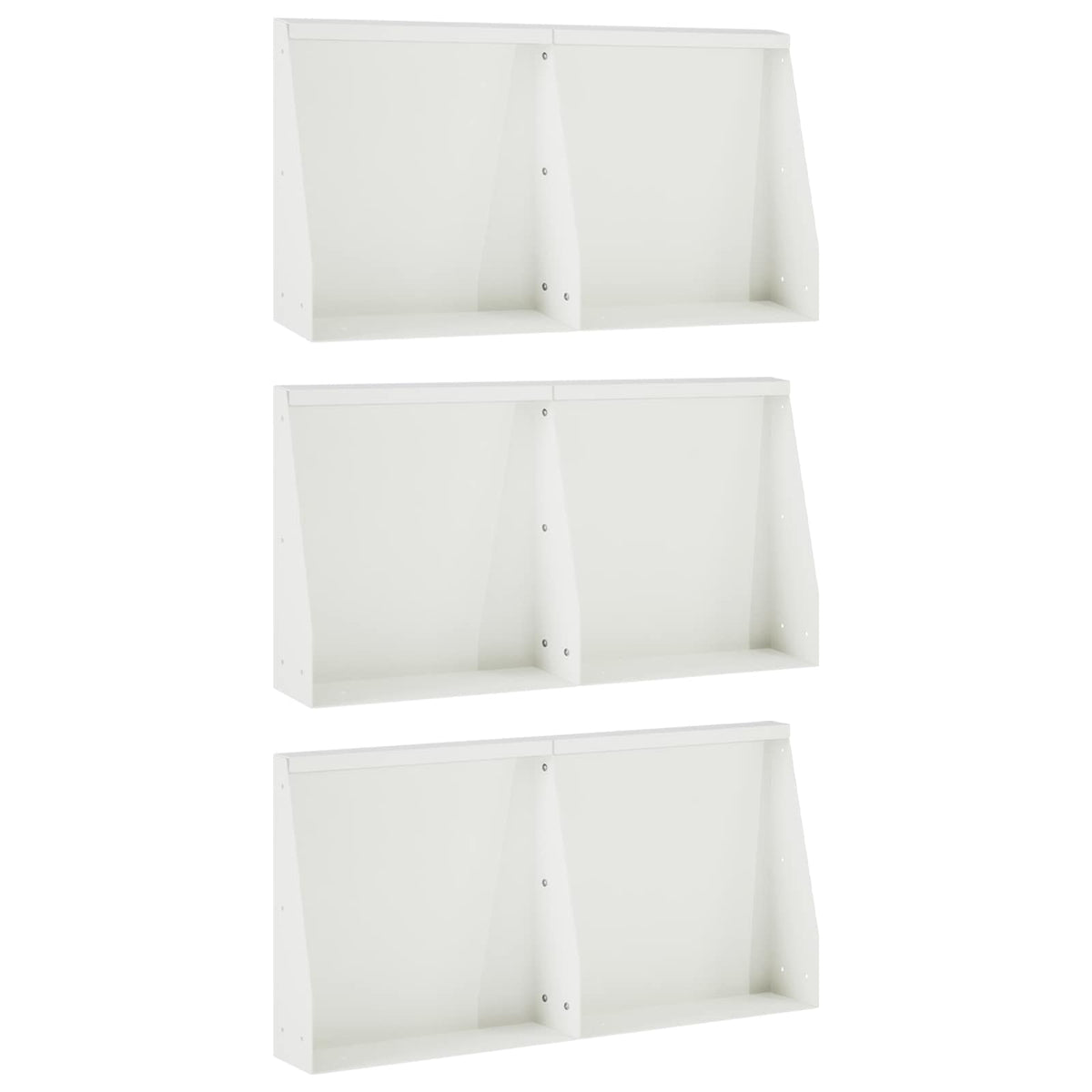 Stödvägg 6 st 40 x 12 x 40 cm Stål Vit