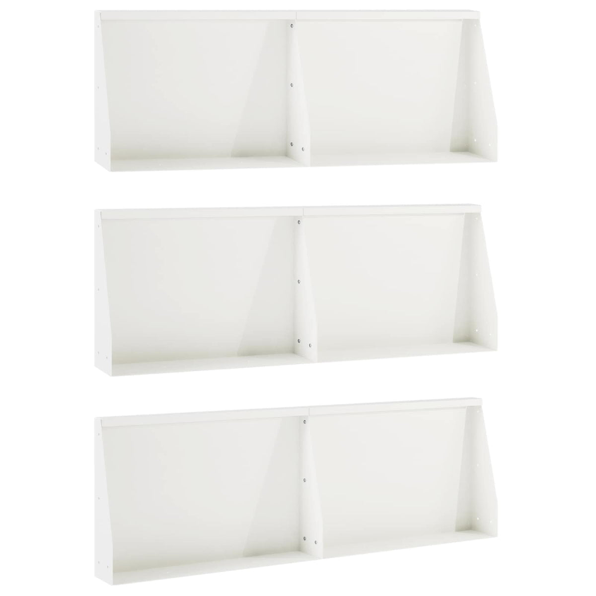 Stödvägg 6 st 60 x 12 x 40 cm Stål Vit