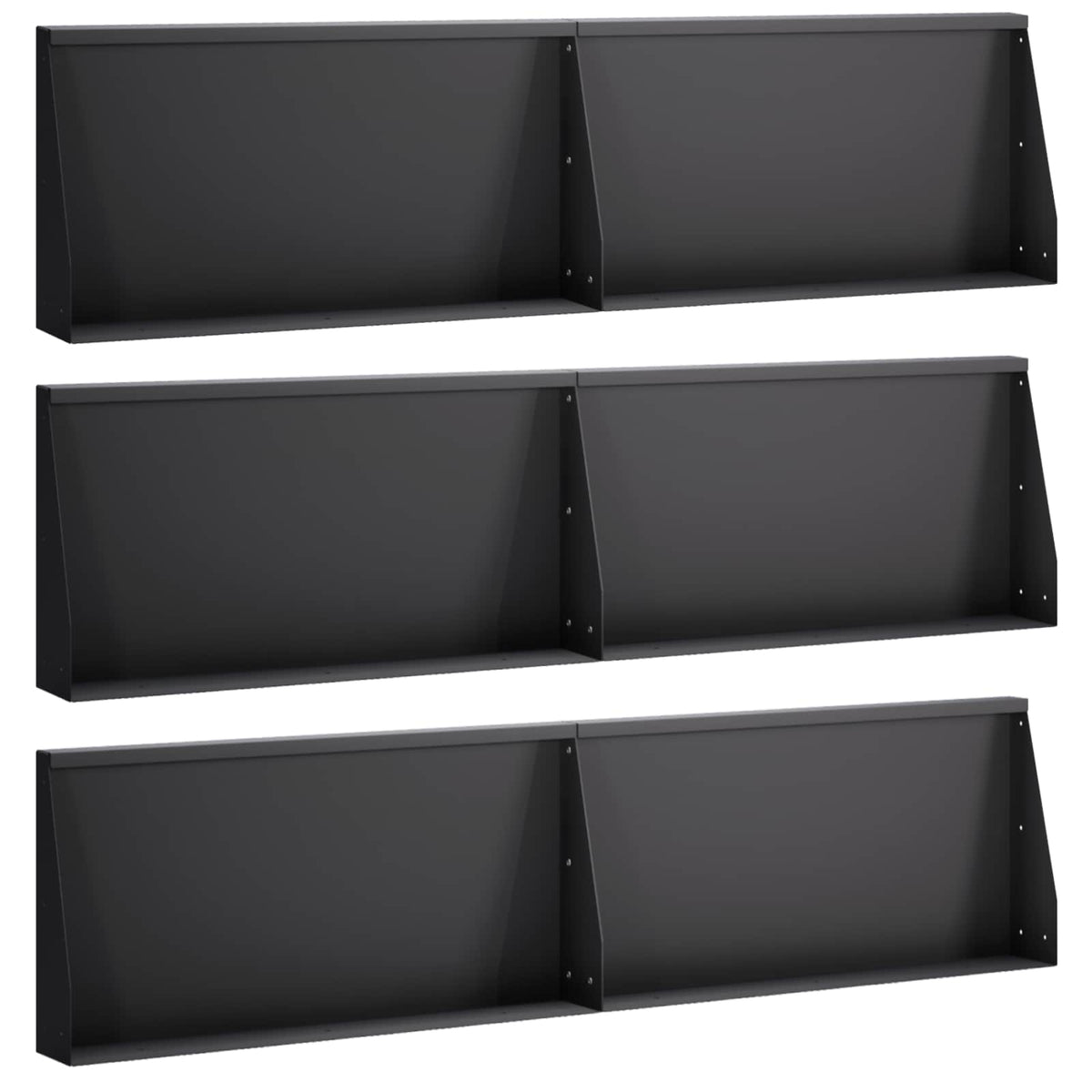 Stödvägg 6 st 80 x 12 x 30 cm Stål Svart