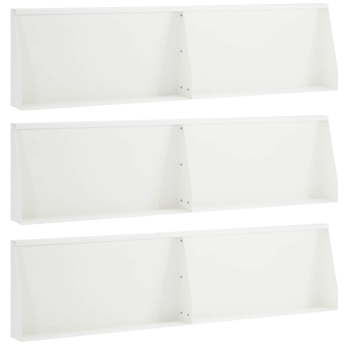 Stödvägg 6 st 80 x 12 x 50 cm Stål Vit