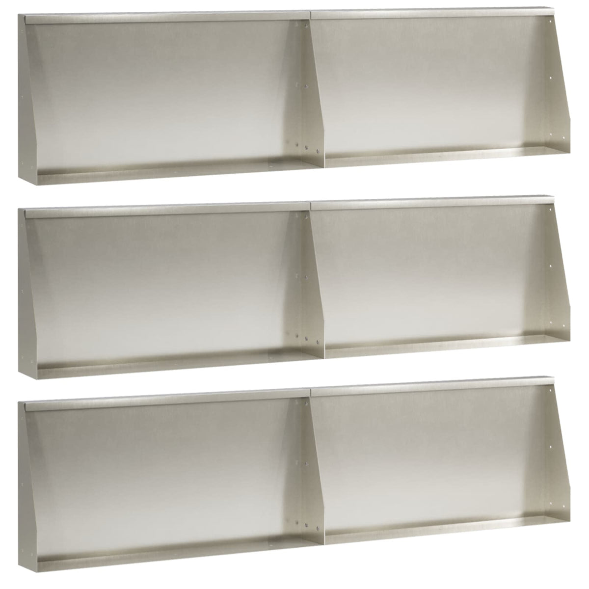 Stödvägg 6 st 80 x 12 x 50 cm Rostfritt stål Silver
