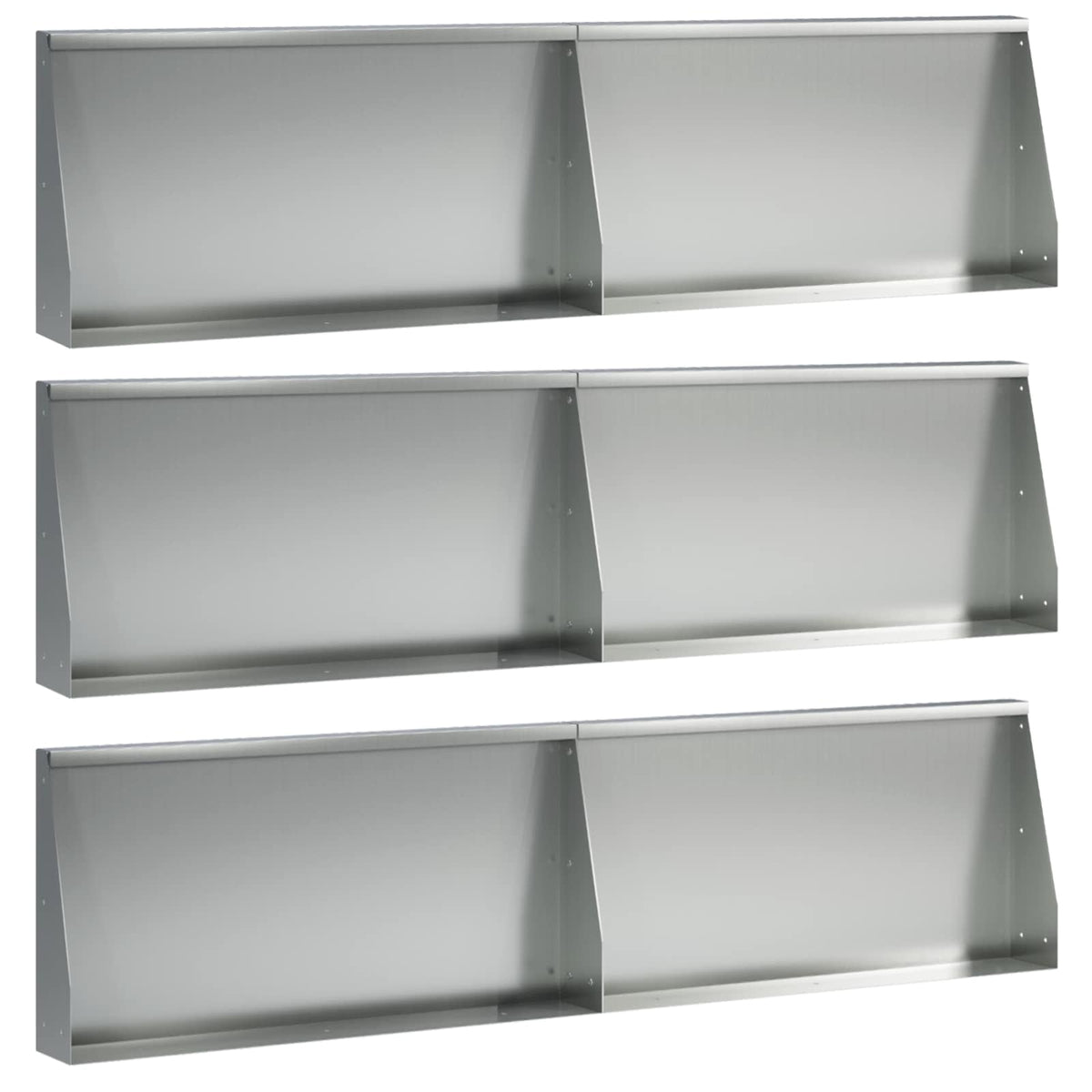 Stödvägg 6 st 80 x 12 x 50 cm Galvaniserat stål Silver