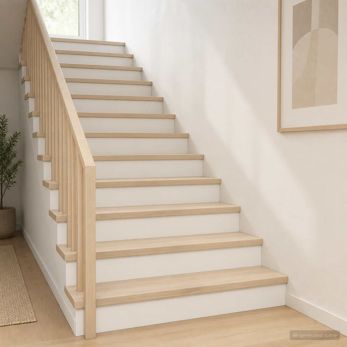 Trappsteg 2 st 100 x 30 x 2 cm Vit Massivt Ekträ