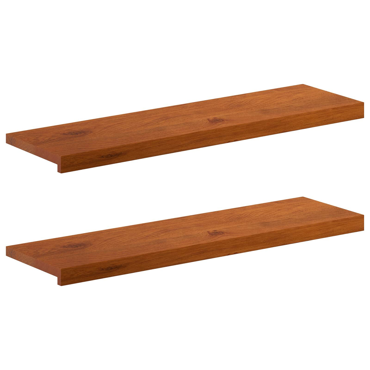 Trappsteg 2 st 100 x 30 x 2 cm Brun Massivt Ekträ