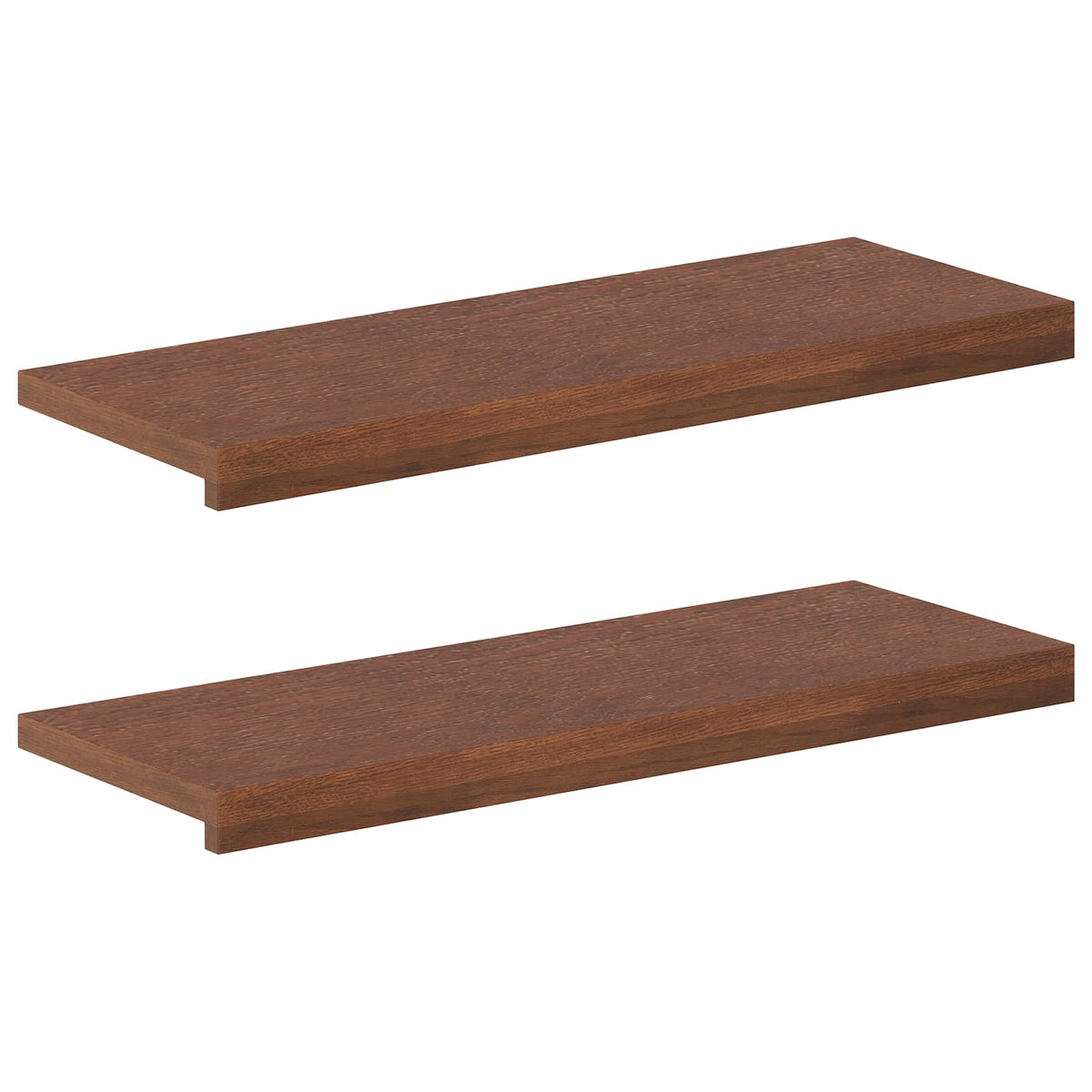 Trappsteg 2 st 70 x 25 x 2 cm Mörkbrun Massivt Ekträ