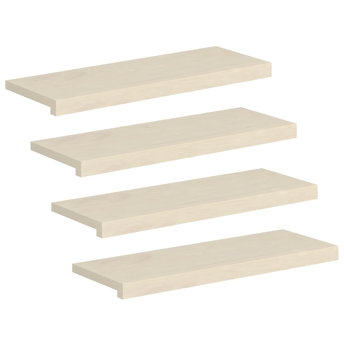 Trappsteg 4 st 80 x 25 x 2 cm Vit Massivt Ekträ