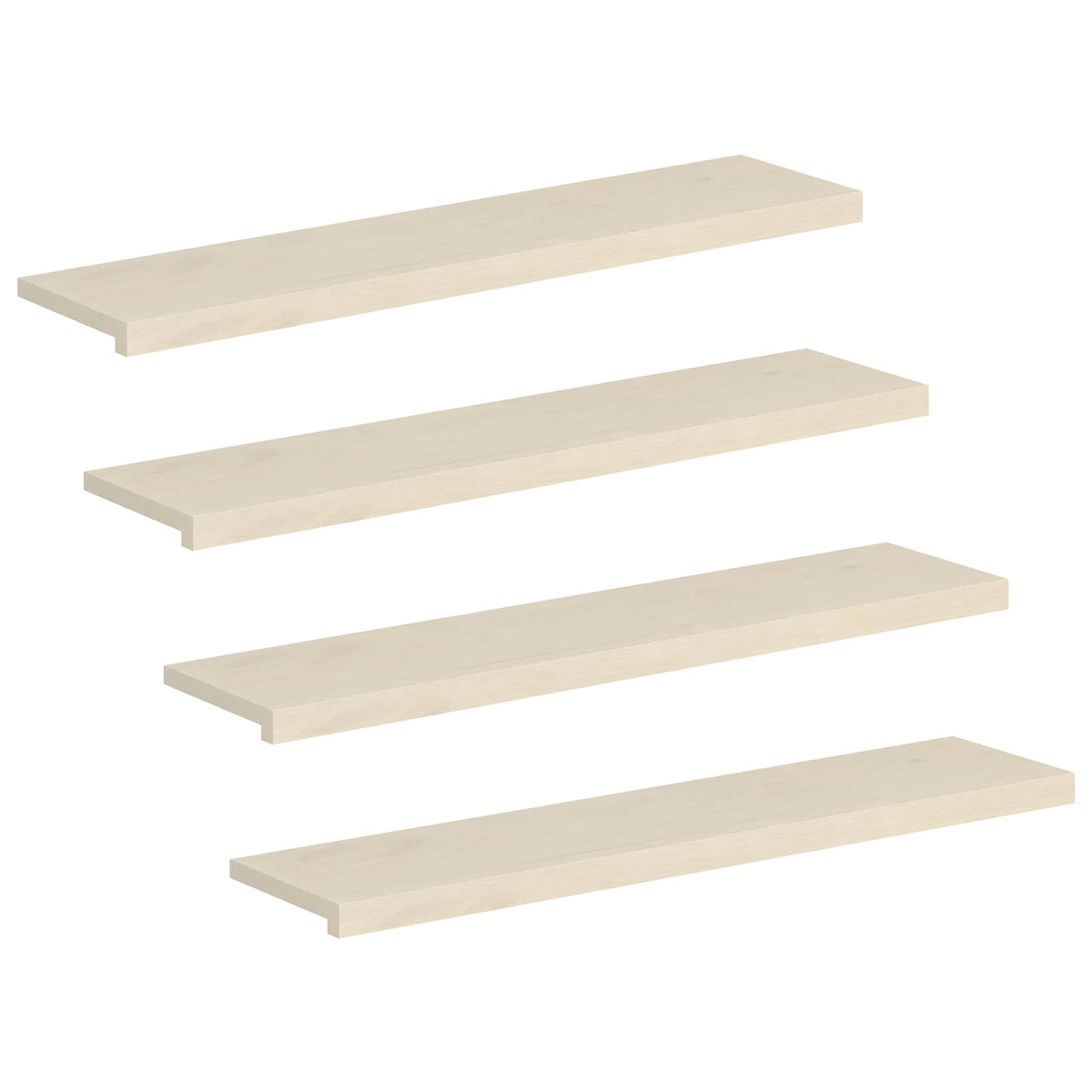 Trappsteg 4 st 110 x 25 x 2 cm Vit Massivt Ekträ