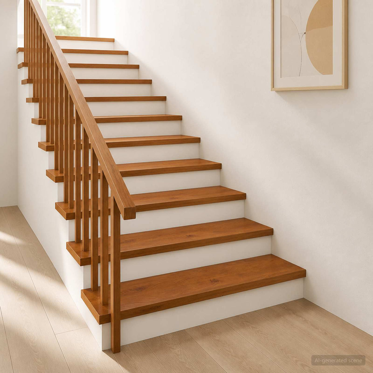 Trappsteg 4 st 110 x 25 x 2 cm Brun Massivt Ekträ