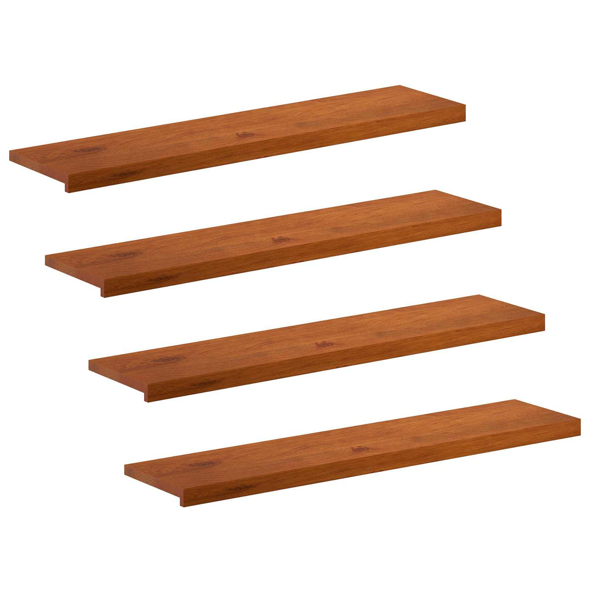 Trappsteg 4 st 110 x 25 x 2 cm Brun Massivt Ekträ