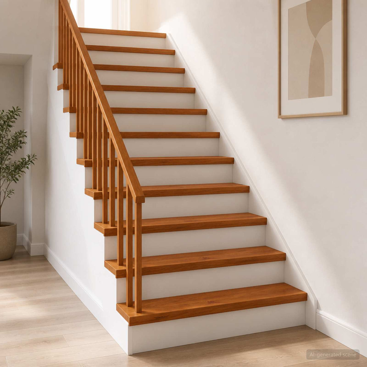 Trappsteg 8 st 110 x 25 x 2 cm Brun Massivt Ekträ
