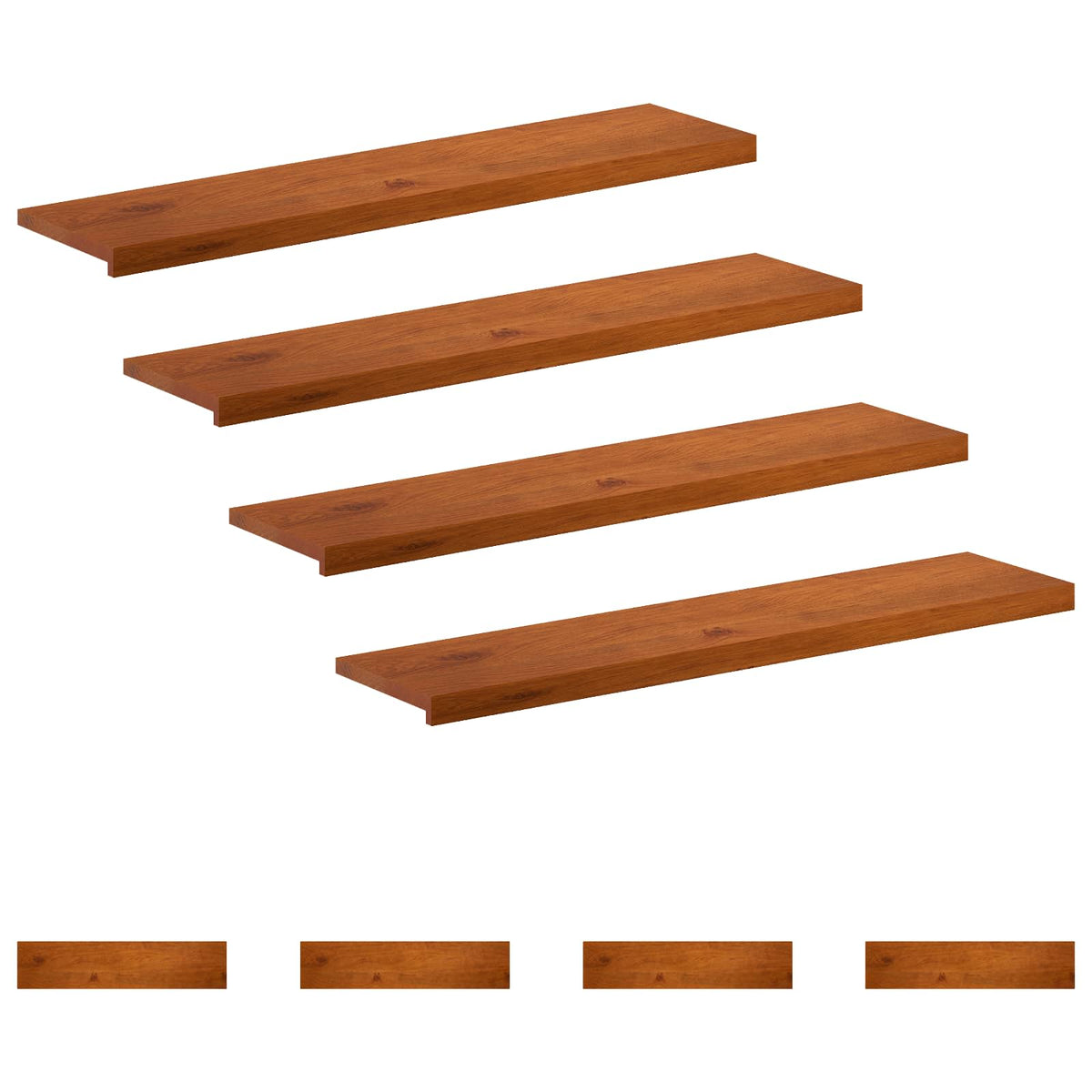 Trappsteg 8 st 110 x 25 x 2 cm Brun Massivt Ekträ