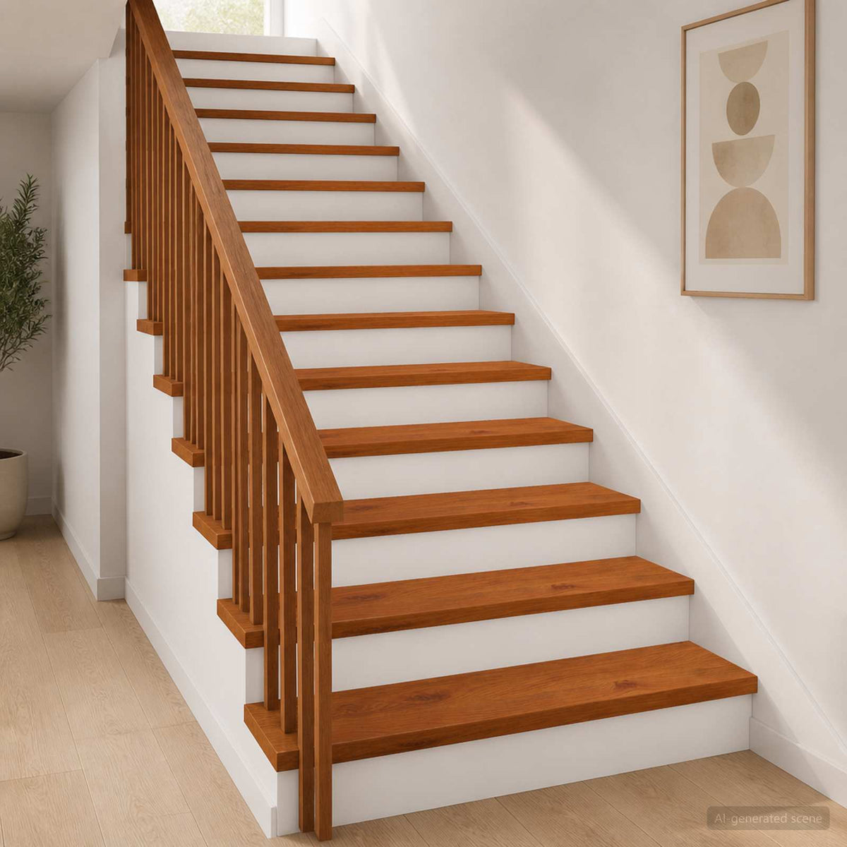 Trappsteg 12 st 80 x 30 x 2 cm Brun Massivt Ekträ