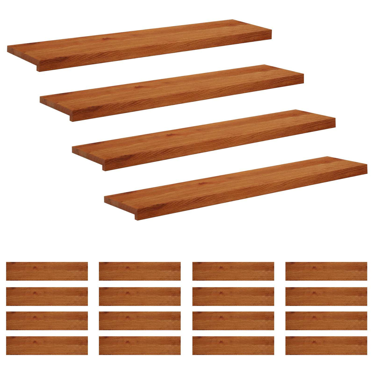 Trappsteg 20 st 110 x 25 x 2 cm Brun Massivt Ekträ