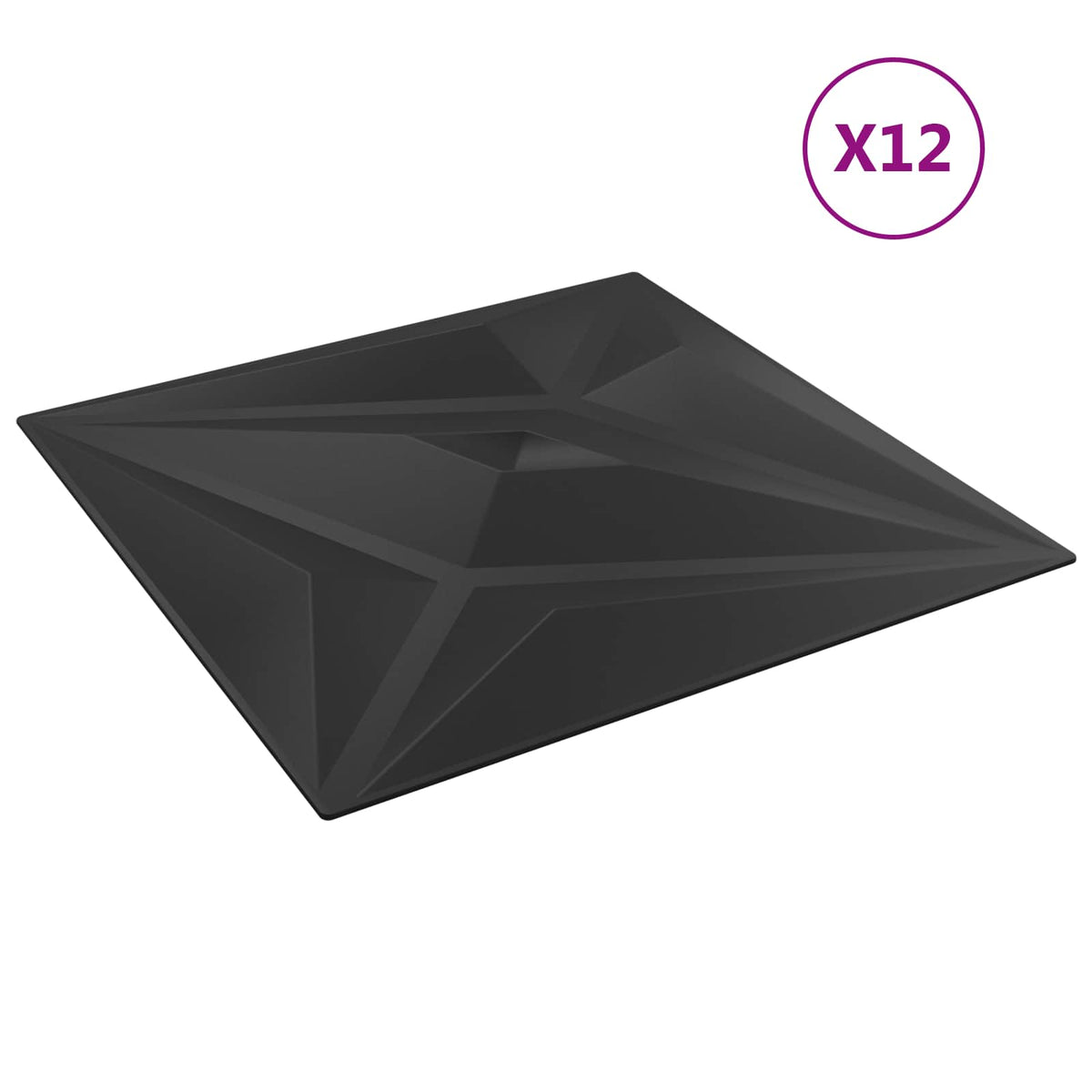 Väggpaneler 48 st 50 x 50 cm Svart stjärna XPS Skum