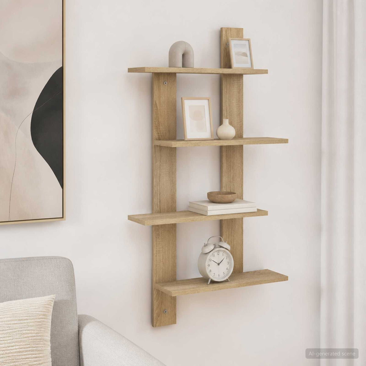 Vägg hylla Sonoma-ek 61 x 13,5 x 105 cm Konstruerat trä