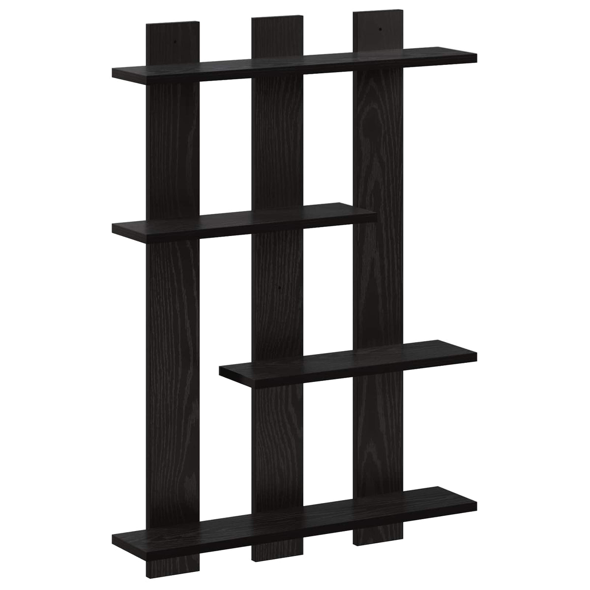 Vägg hylla Svart ek 61 x 13,5 x 88 cm Konstruerat trä