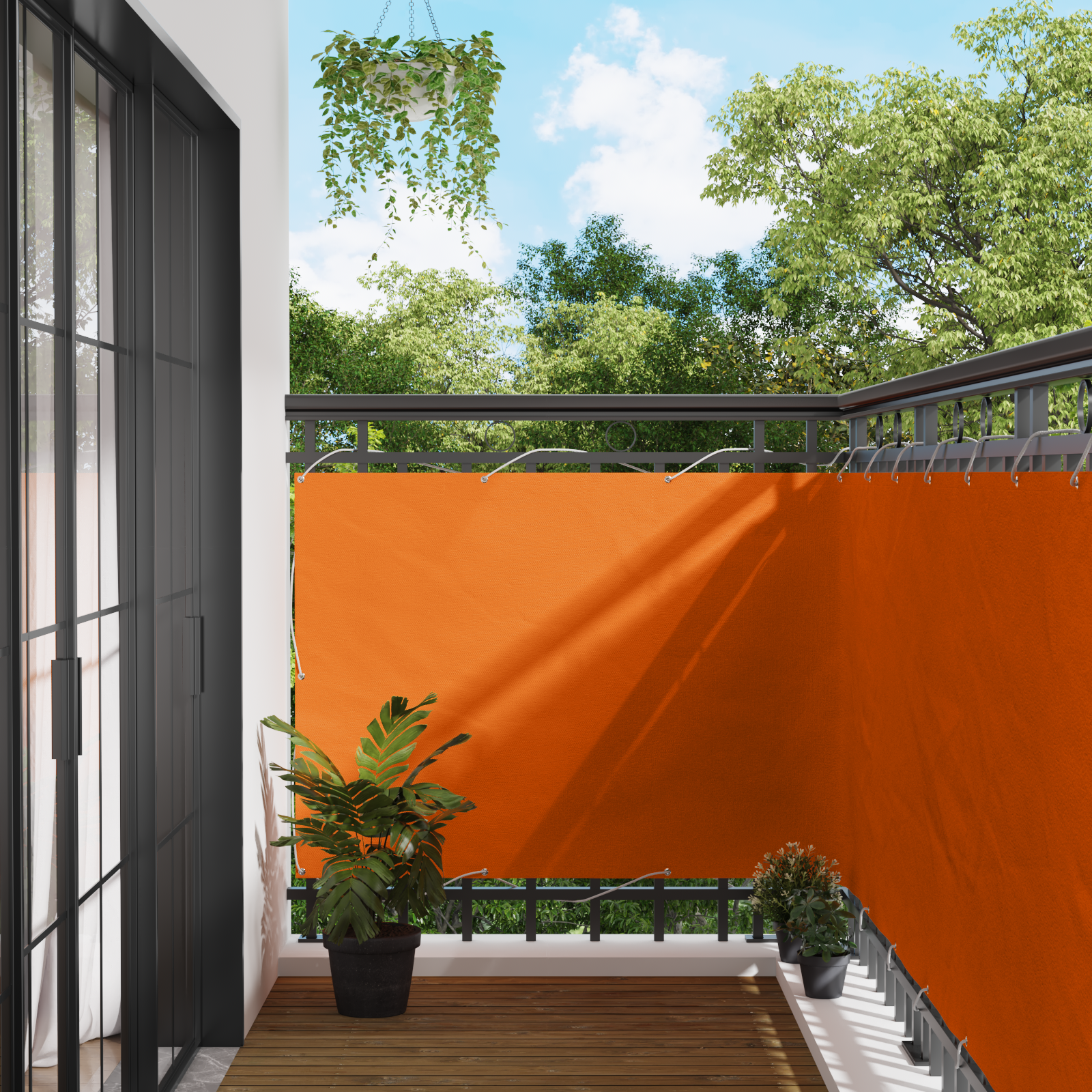 Balkong Skärm Orange 110 x 700 cm Oxford Tyg