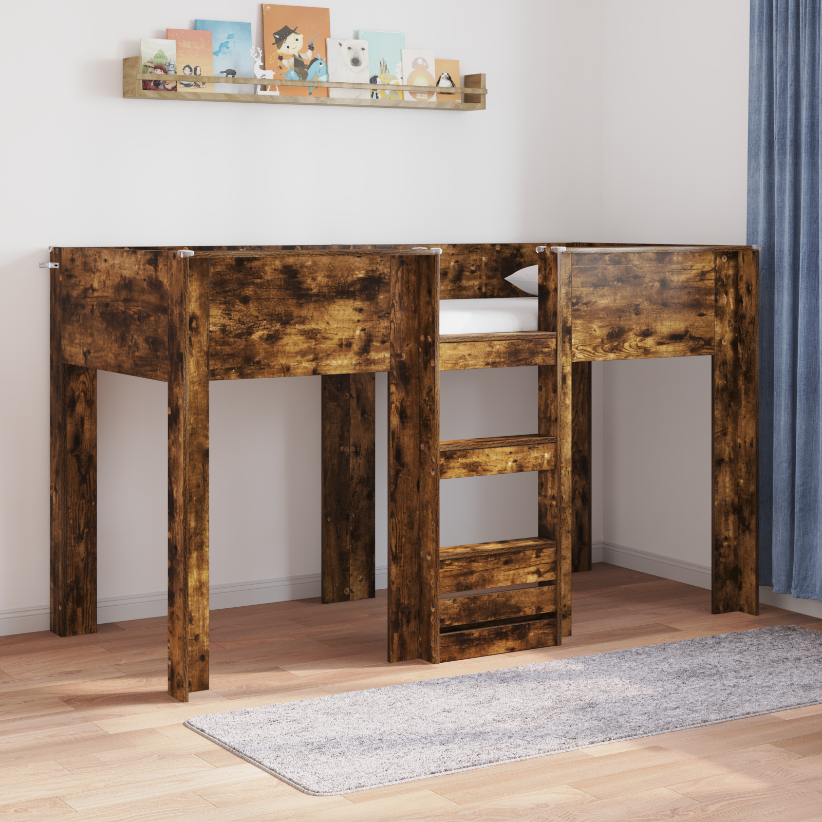 Köksbädd för barn Rökt ek 75 x 190 cm Konstruerat trä