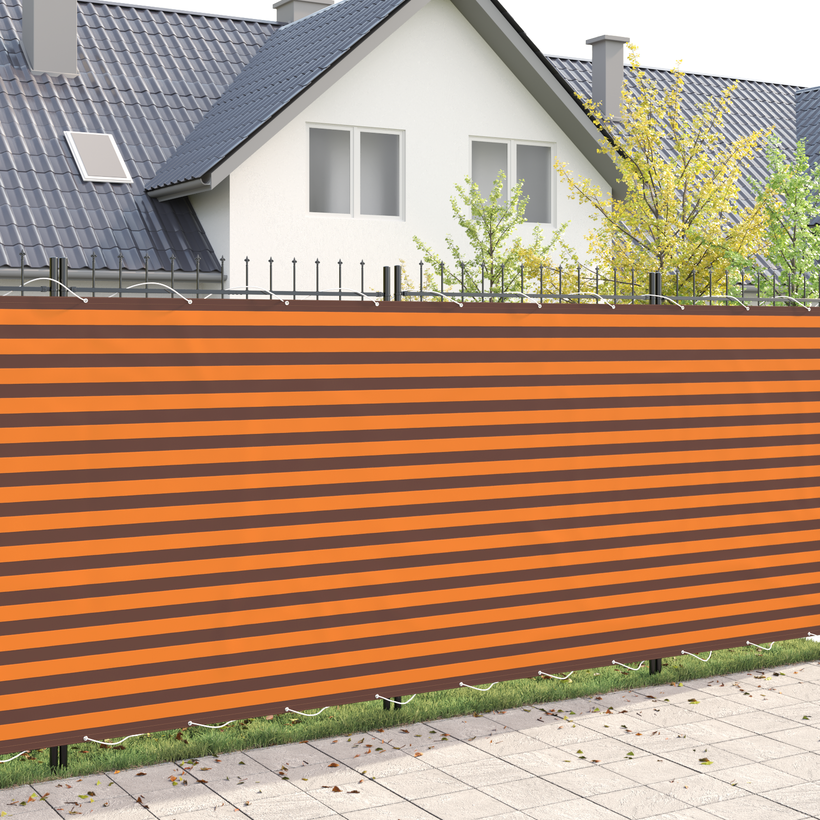 Balkongskärm 180 x 700 cm Tyg med PU-beläggning