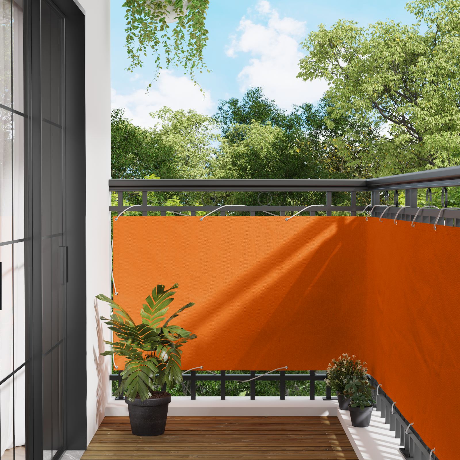 Balkong Skärm Orange 100 x 700 cm Oxford Tyg