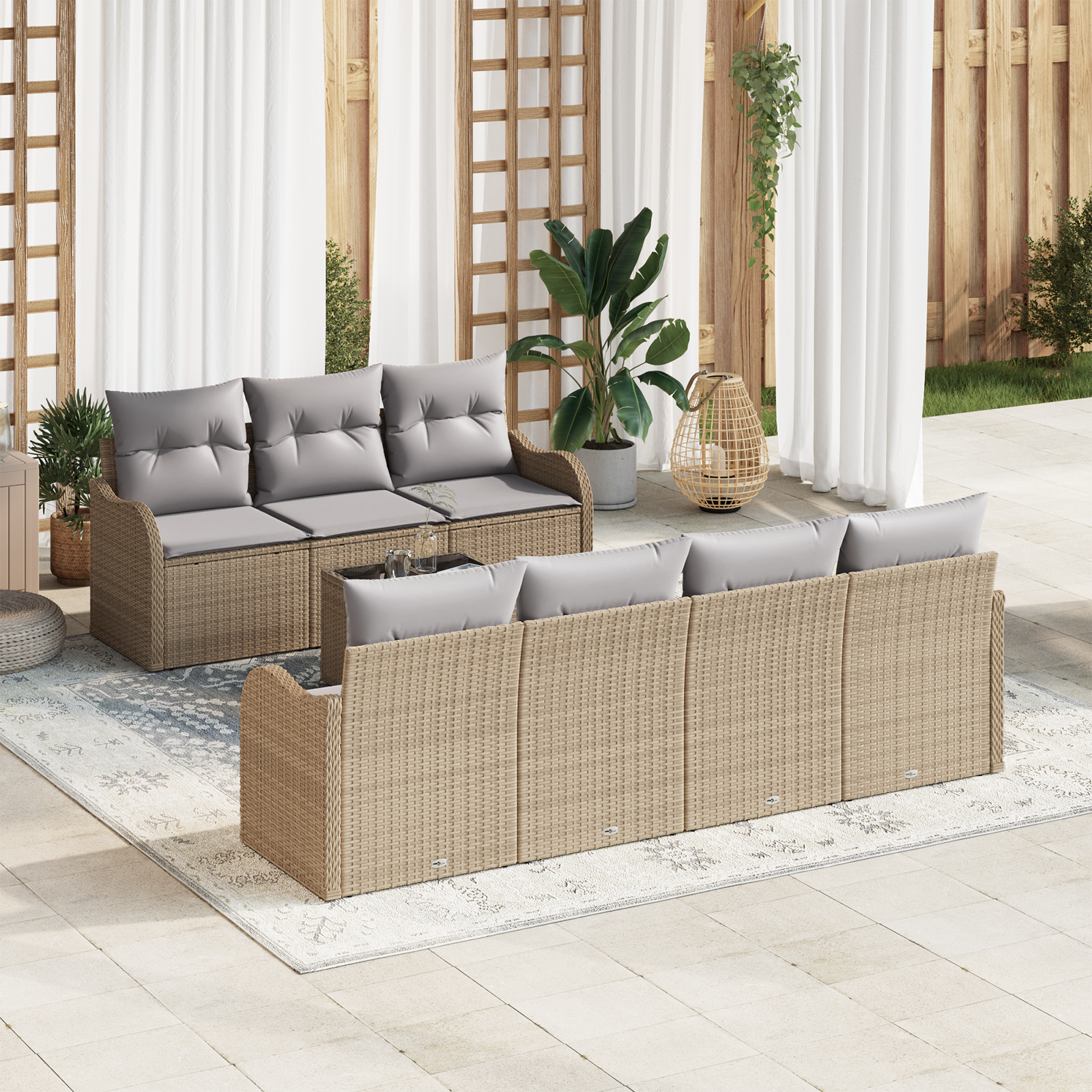 Trädgårdsoffset Beige 55 x 55 x 37 cm konstrotting