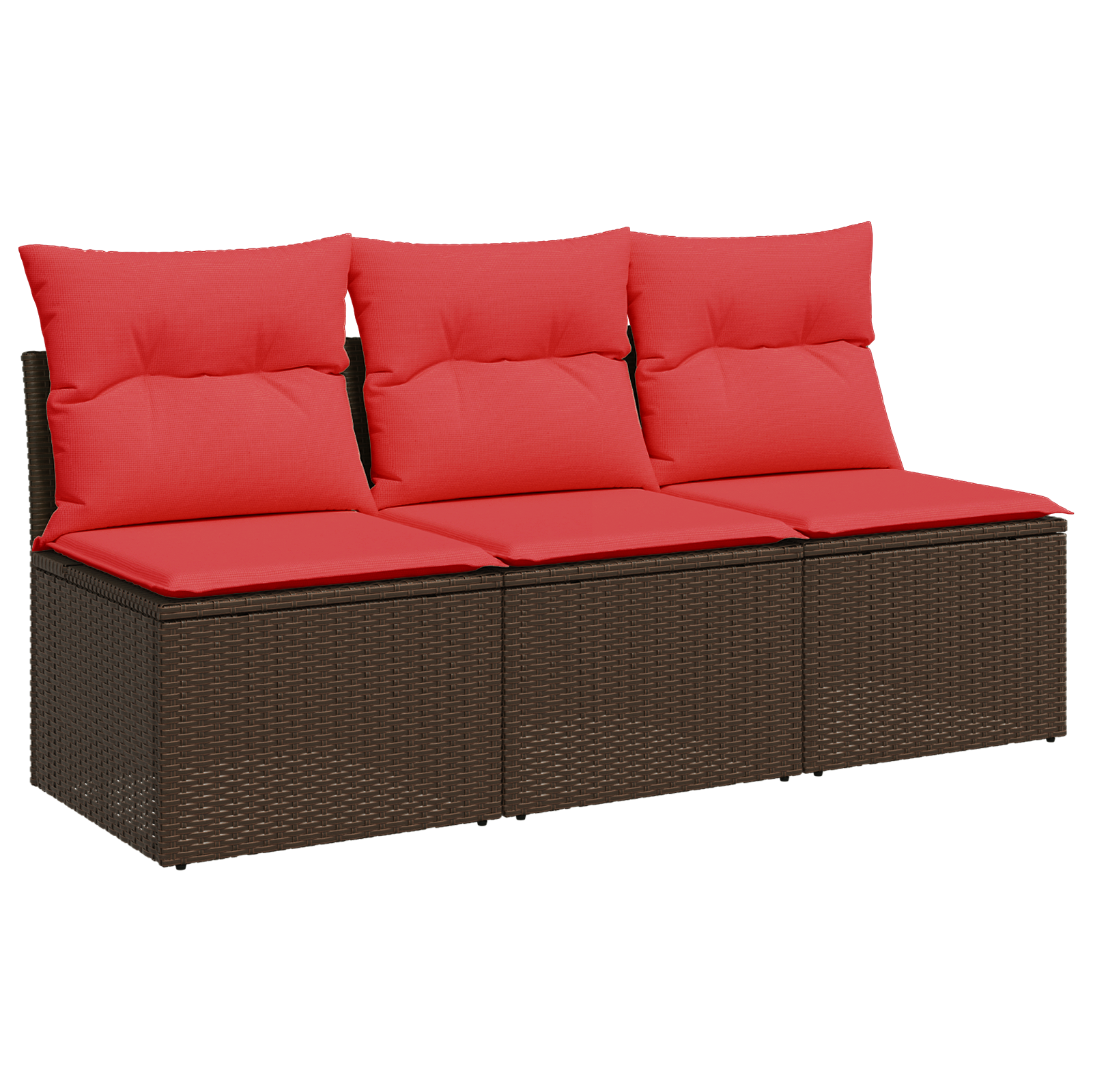 | Trädgårdsoffa | med kudde Brun 165 x 62 x 69 cm Poly rattan
