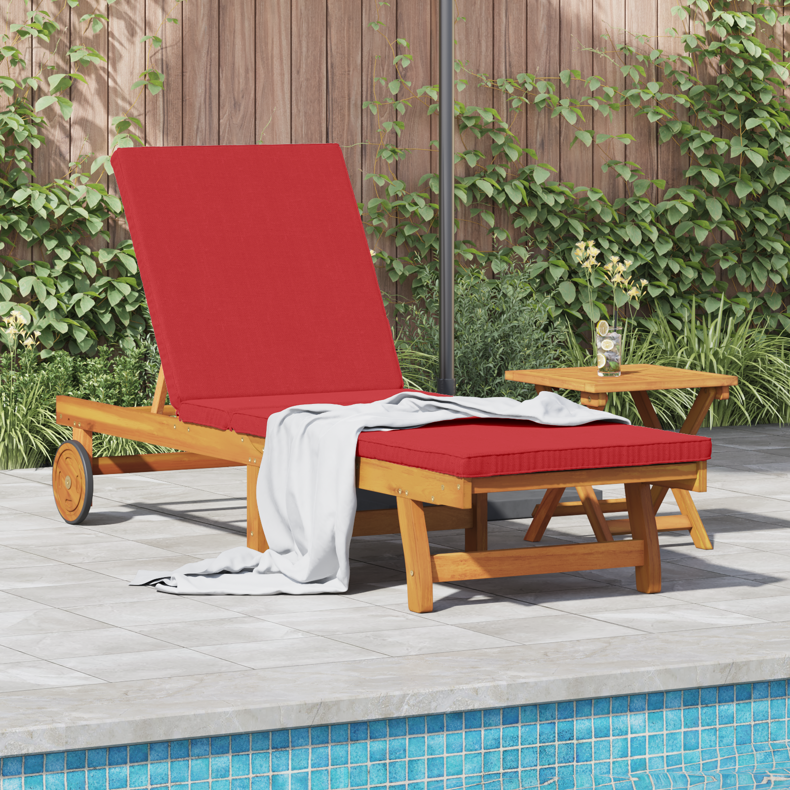 Solstol Reclining Brun 199 x 63 x 85 cm Massivt Akaciaträ