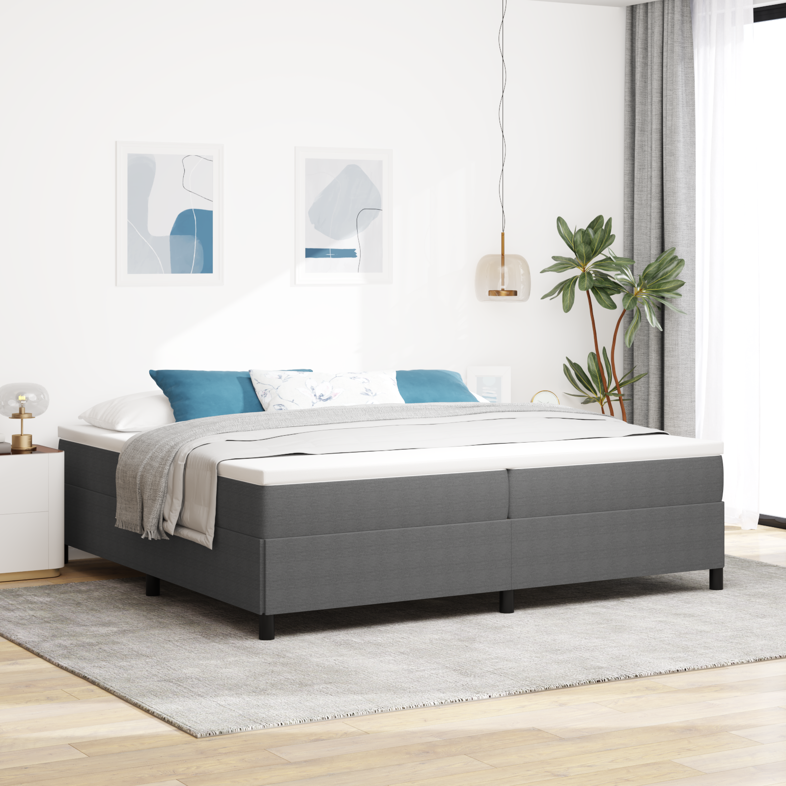 Bäddfjäder Ljusgrå 200 x 200 cm Kordread tyg