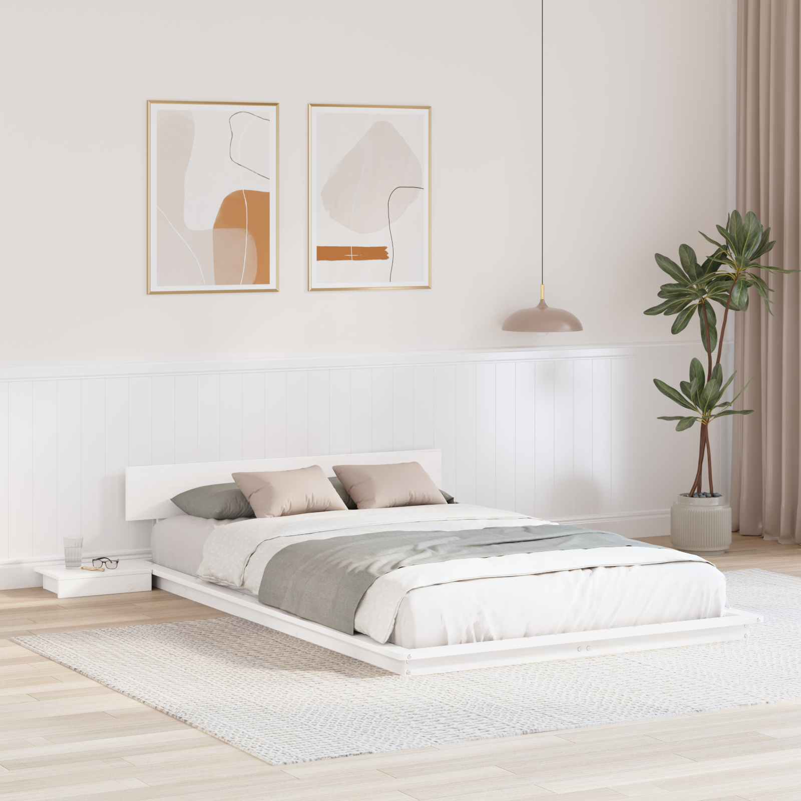 Sängram med huvudgavel med lagring Brun 135 x 190 cm trä