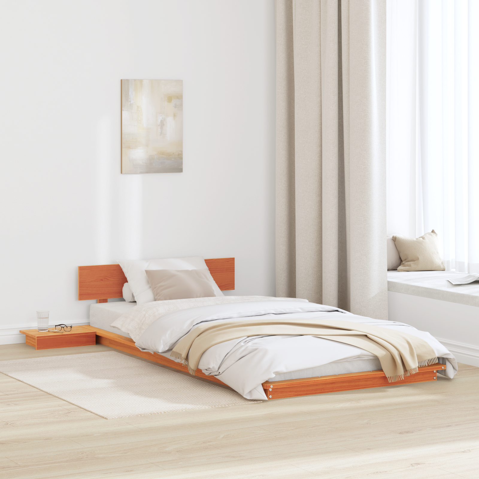 Sängram Brun 90 x 200 cm trä