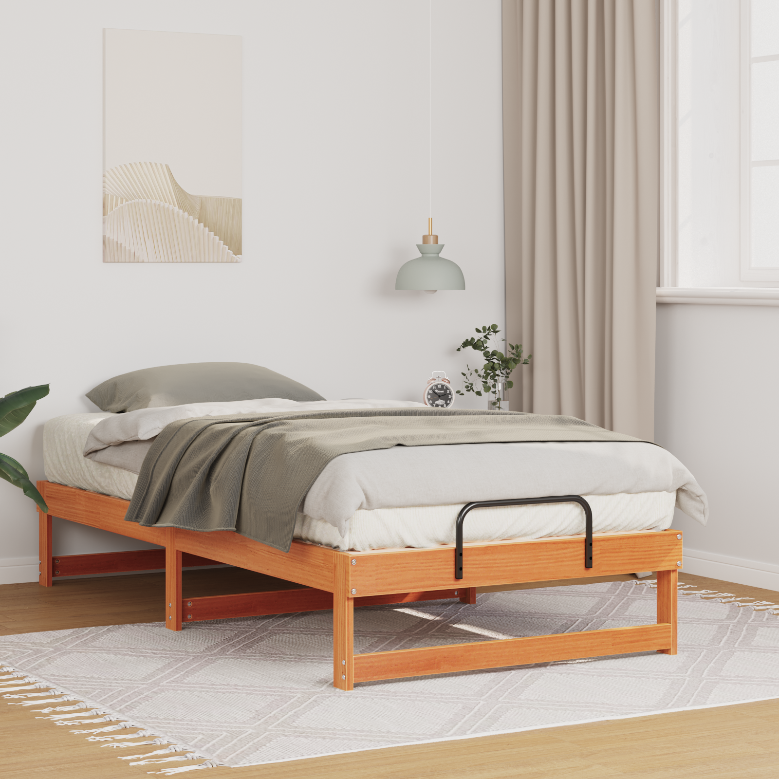 Sängram Brun 75 x 190 cm Massiv furu