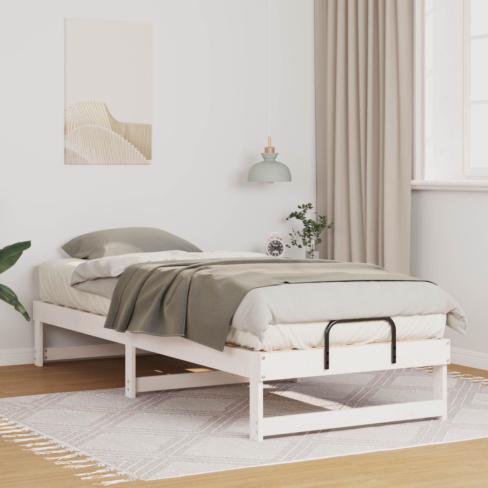 Sängram Vit 80 x 210 cm Massiv furu