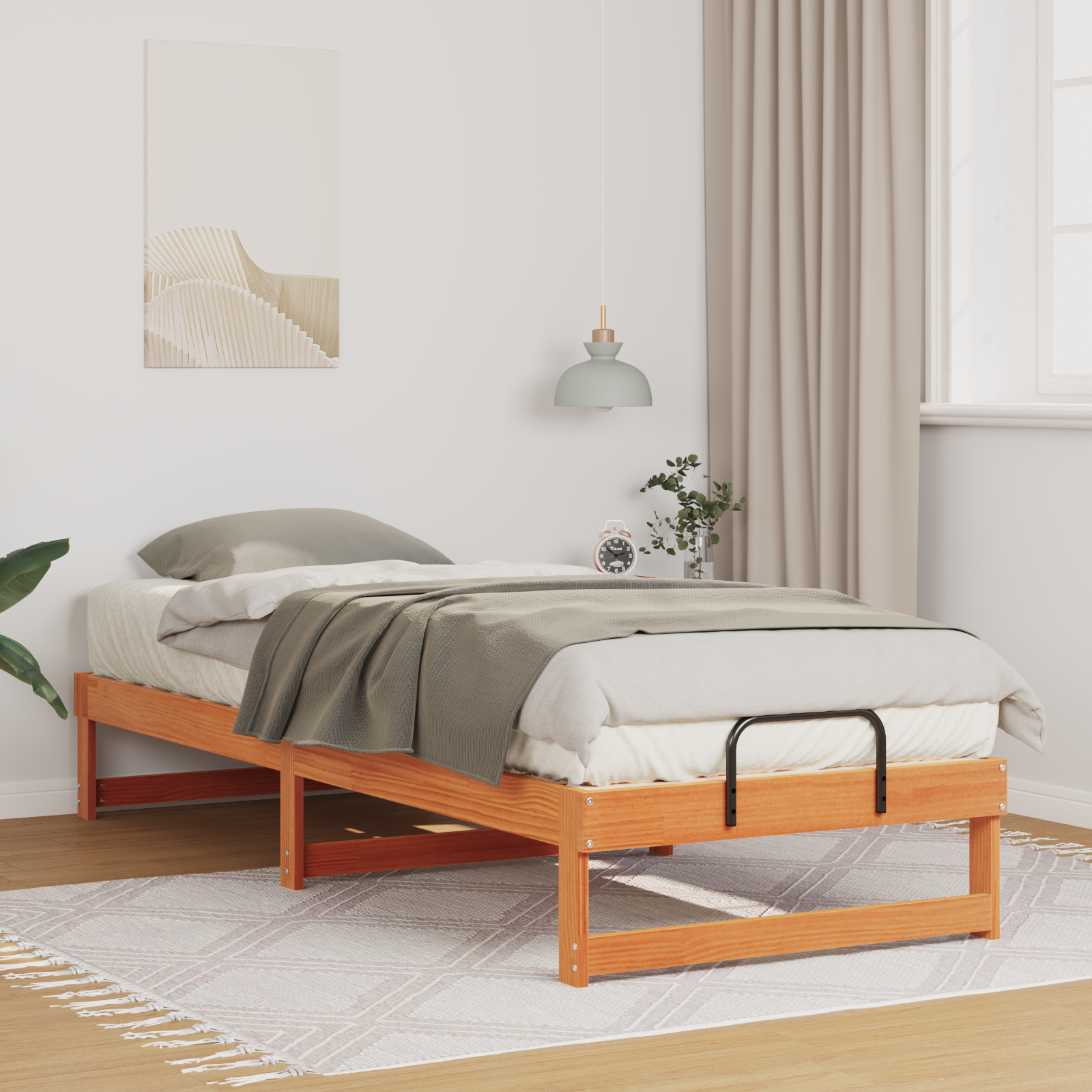 Sängram Brun 80 x 210 cm Massiv furu
