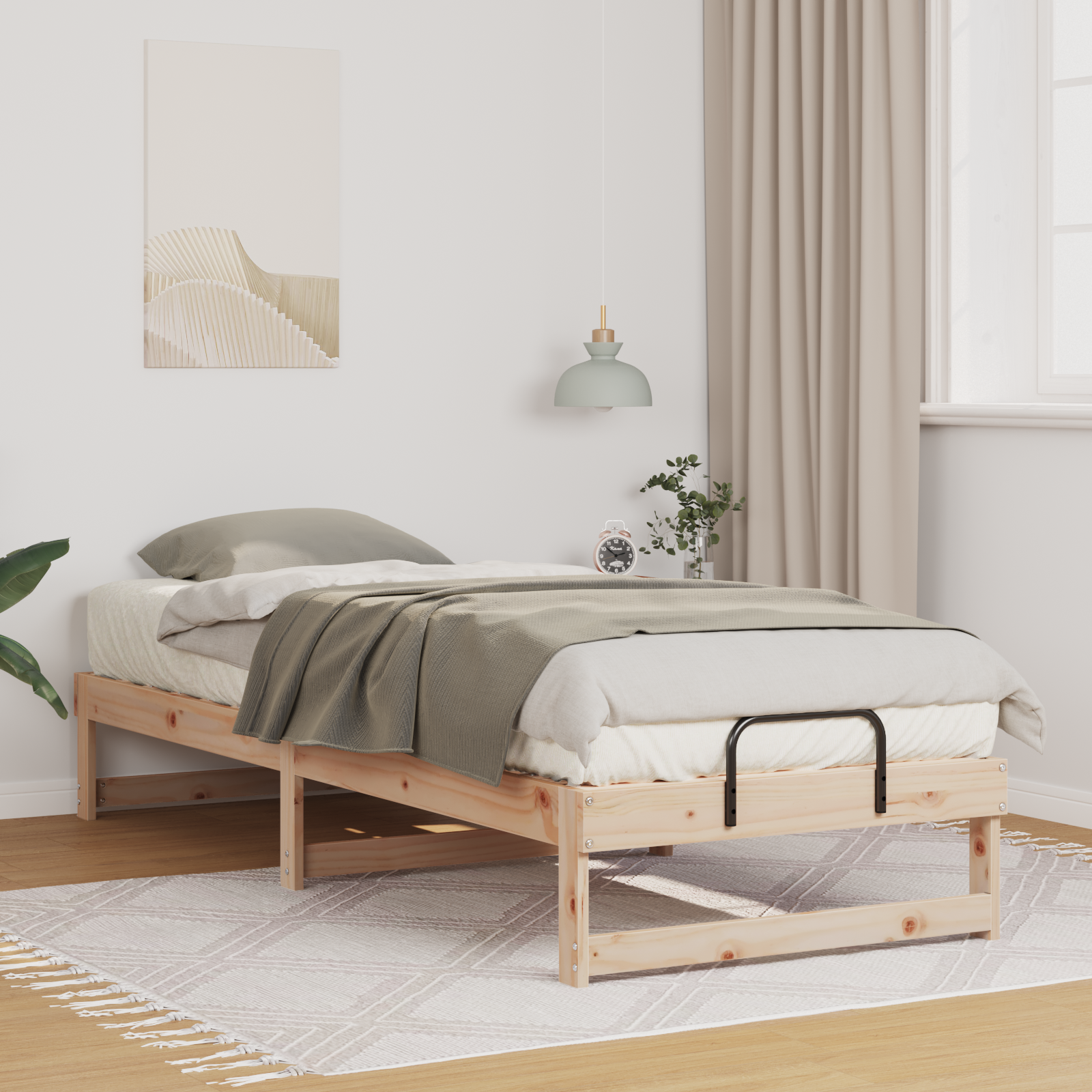 Sängram Brun 90 x 210 cm Massiv furu