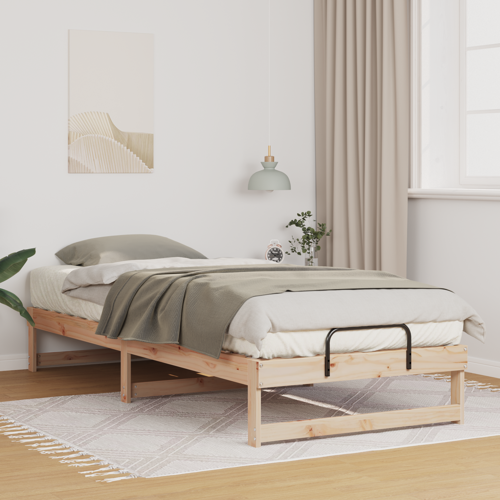 Sängram Brun 100 x 220 cm Massiv furu