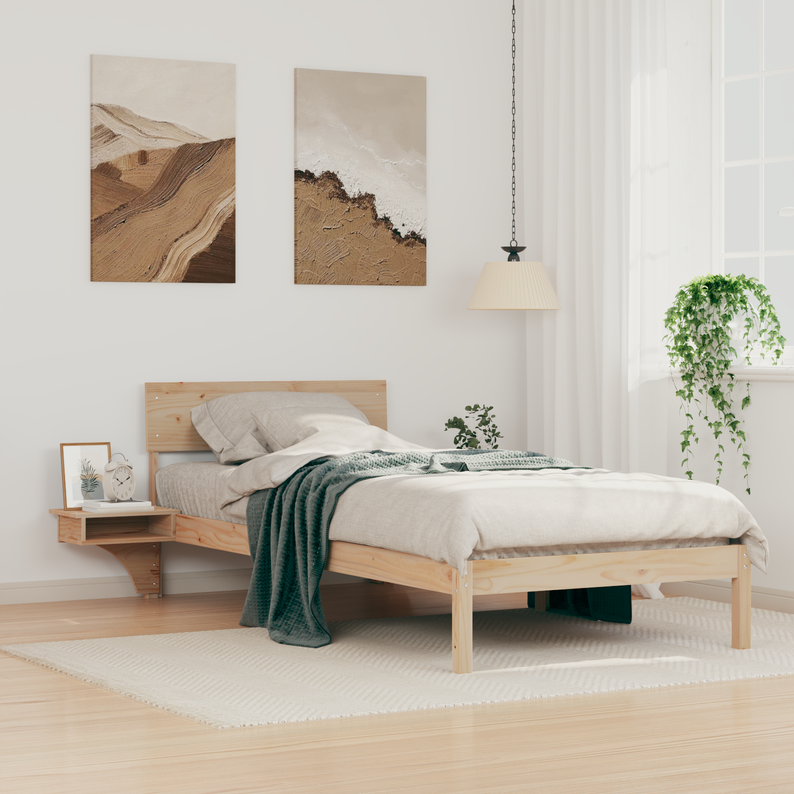 Sängram med huvudgavel Brun 80 x 200 cm Massiv furu