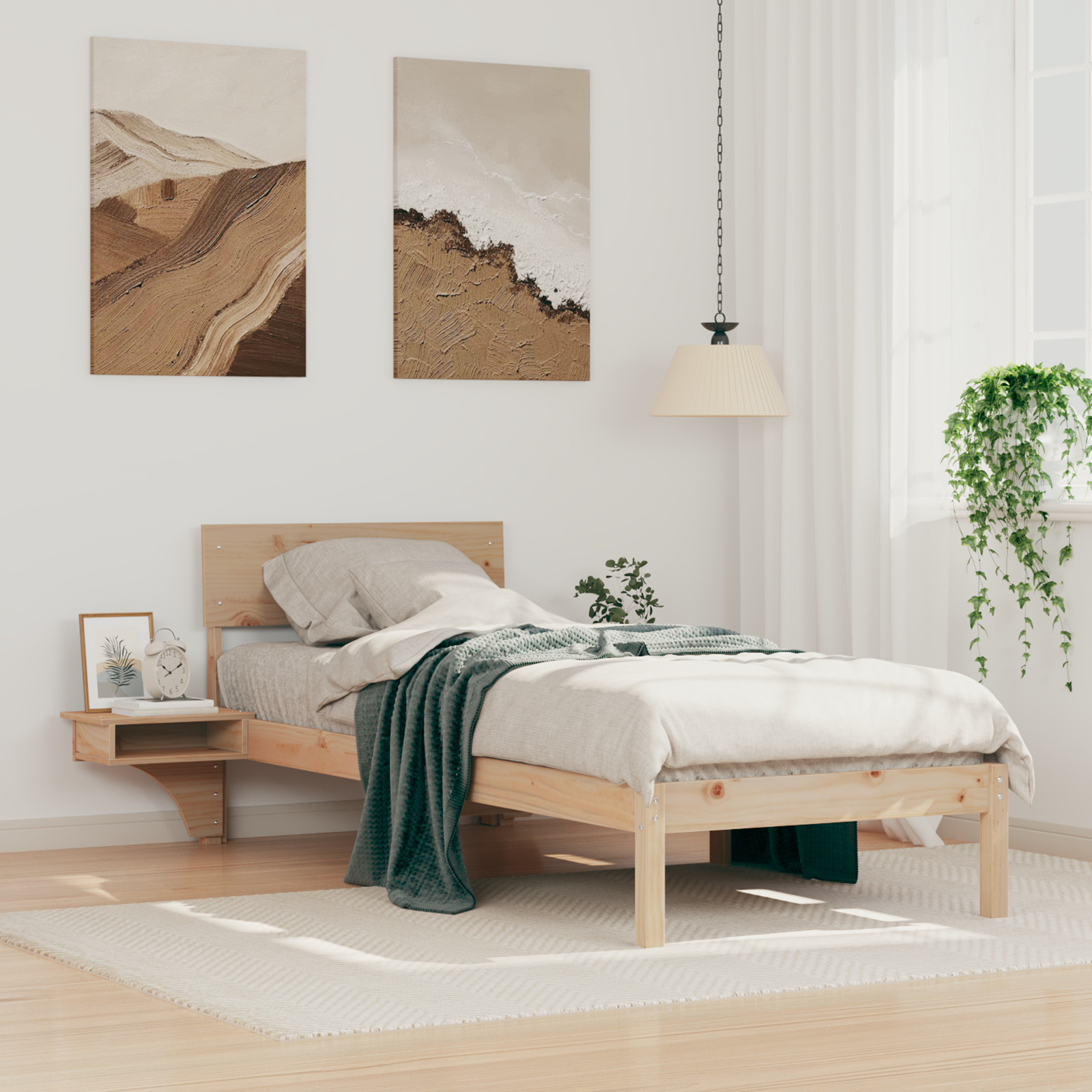 Sängram med huvudgavel Brun 75 x 190 cm Massiv furu