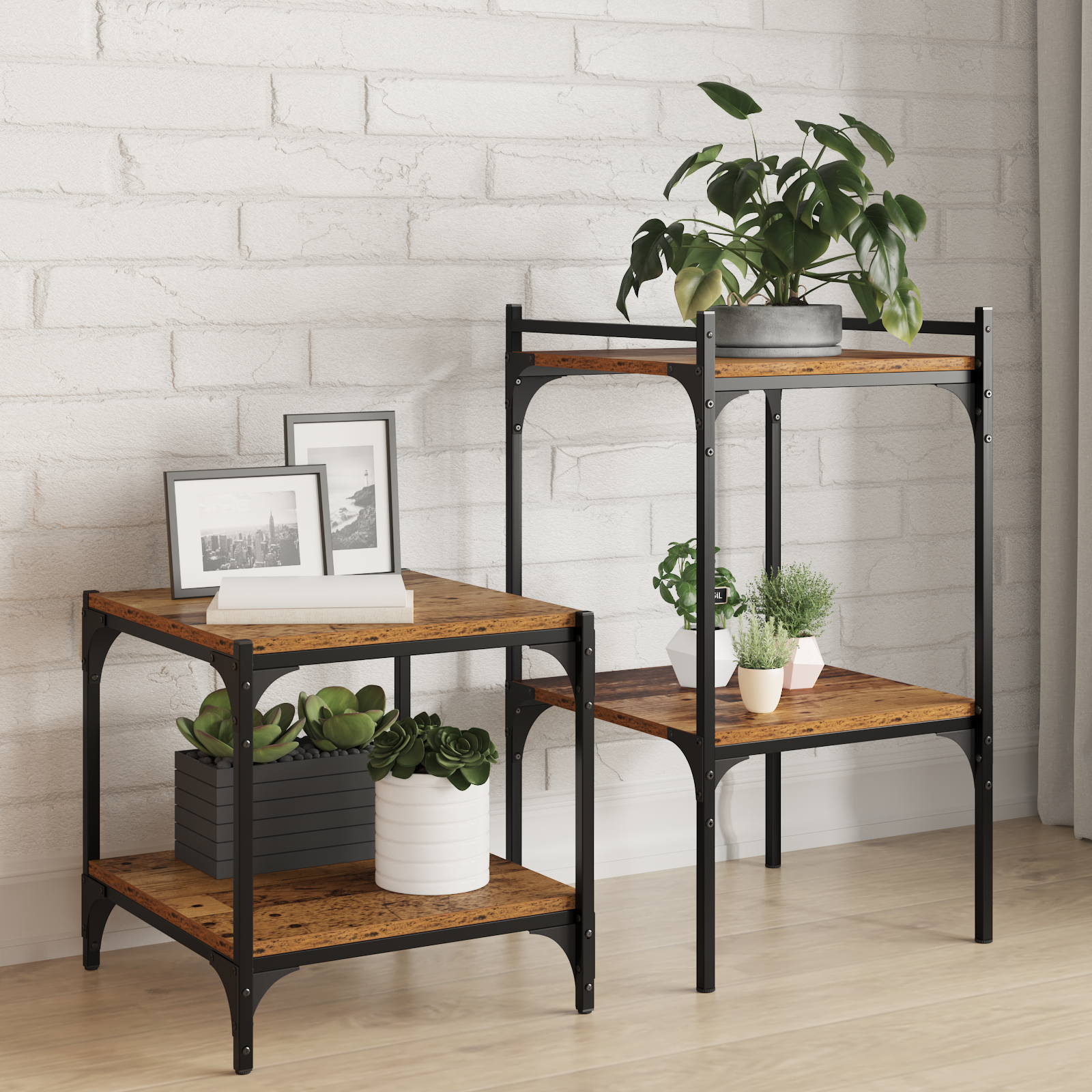 Bokhylla Bräda 4 pcs Brun 40 x 40 x 1,5 cm Konstruerat trä