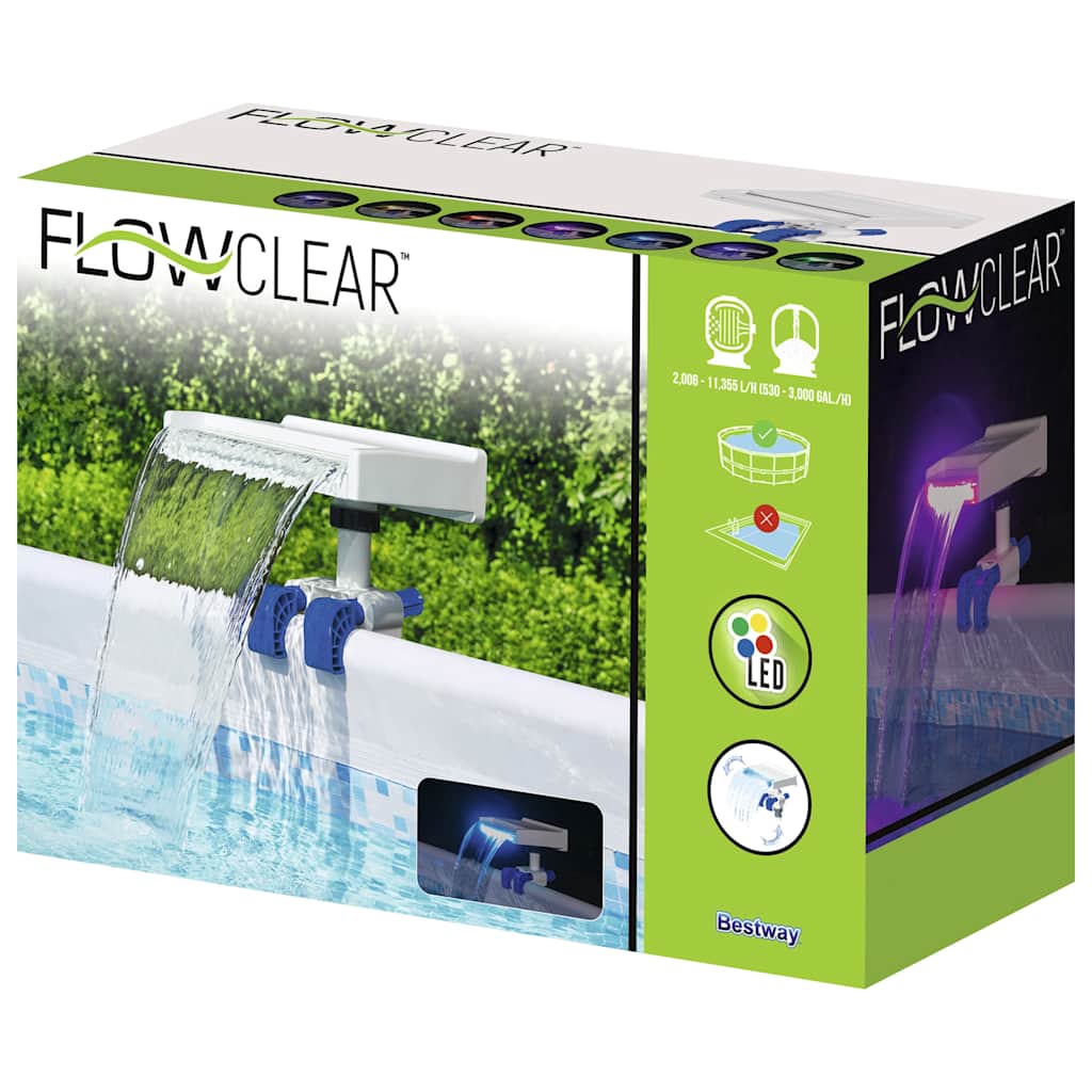 Vattenfall med LED till pool Flowclear